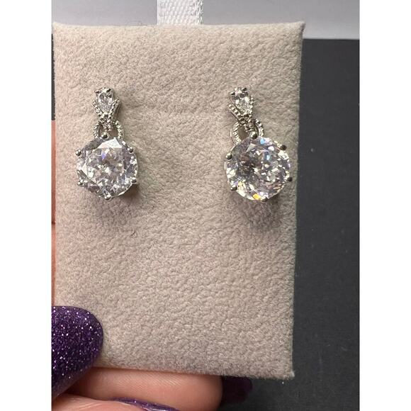 NEW Charles Winston CZ Sterling Silver Earrings 10.16ctw - Picture 4 of 11